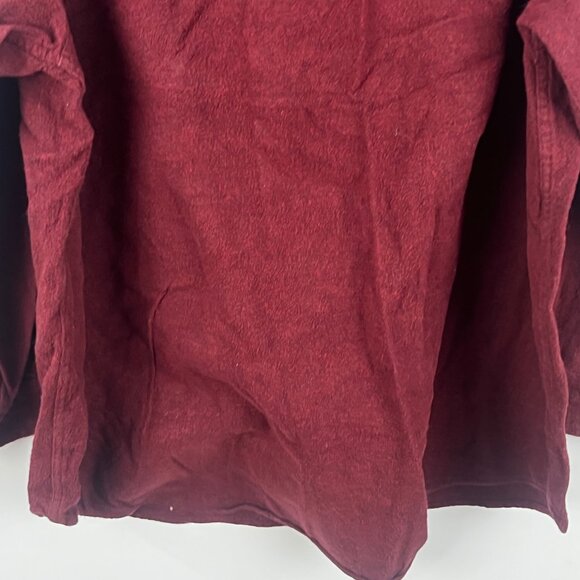 St John's Bay Shirt 2XL Tall Burgundy Long Sleeve Button Up Pockets Cotton - Picture 9 of 9